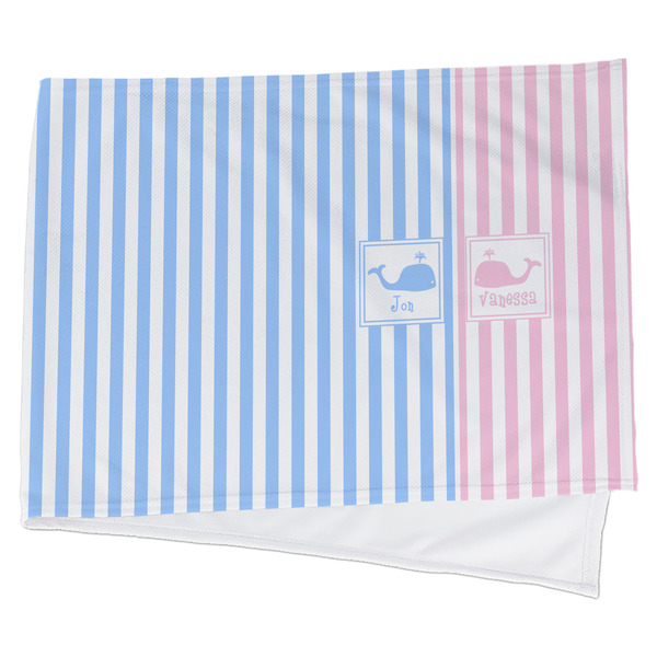 Custom Striped w/ Whales Cooling Towel (Personalized)
