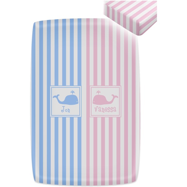 Striped w/ Whales Crib Fitted Sheet - Apvl