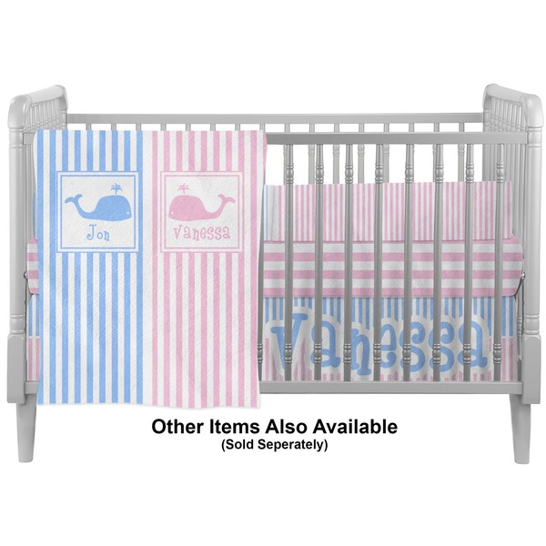 Striped w/ Whales Crib - Profile Sold Seperately