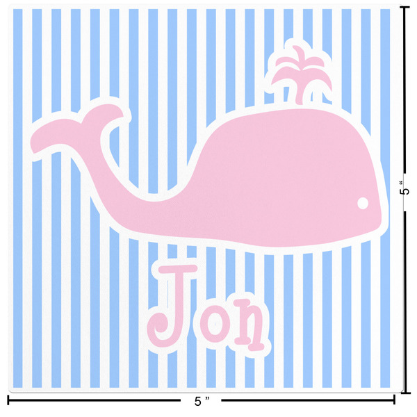 Striped w/ Whales Custom Shape Iron On Patches - L - APPROVAL