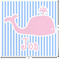 Striped w/ Whales Custom Shape Iron On Patches - L - APPROVAL