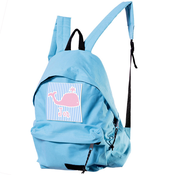 Striped w/ Whales Custom Shape Iron On Patches - XL single APPROVAL