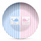 Striped w/ Whales Microwave Safe Plastic Plate - Composite Polymer (Personalized)