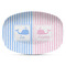 Striped w/ Whales Plastic Platter - Microwave & Oven Safe Composite Polymer (Personalized)