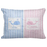 Striped w/ Whales Decorative Baby Pillowcase - 16"x12" (Personalized)