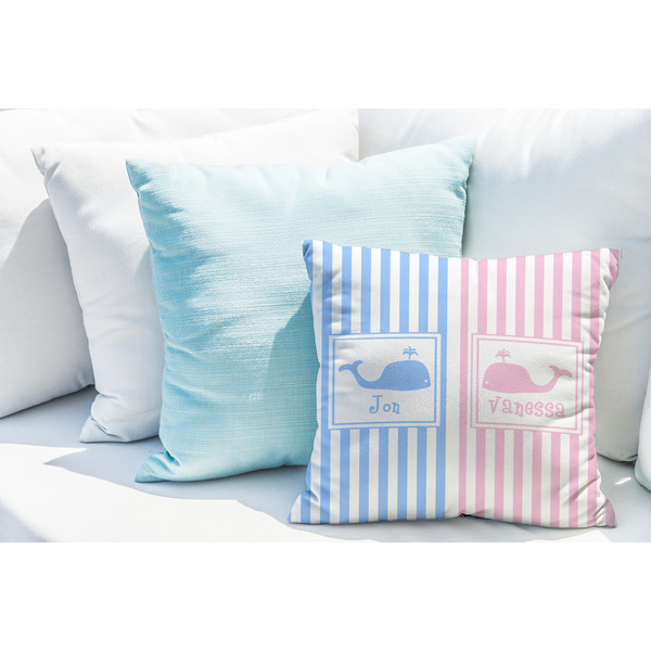Striped w/ Whales Decorative Pillow Case - LIFESTYLE 2