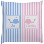 Striped w/ Whales Decorative Pillow Case (Personalized)