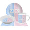 Striped w/ Whales Dinner Set - 4 Pc (Personalized)