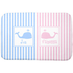 Striped w/ Whales Dish Drying Mat (Personalized)