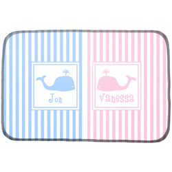 Striped w/ Whales Dish Drying Mat (Personalized)