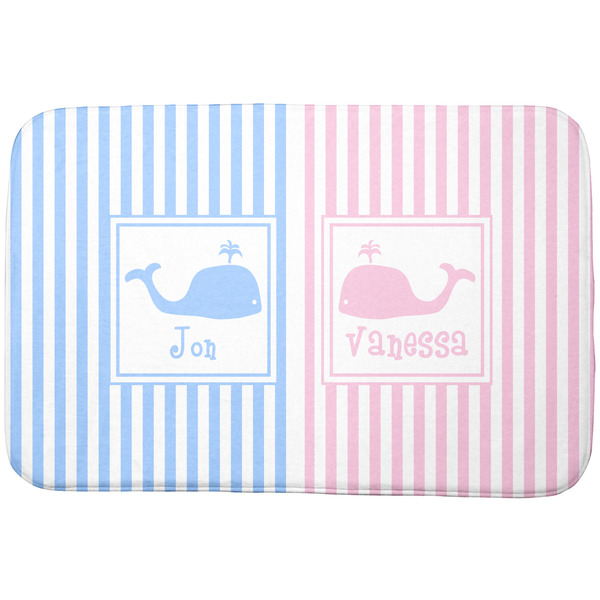 Custom Striped w/ Whales Dish Drying Mat (Personalized)