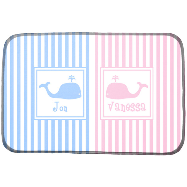 Custom Striped w/ Whales Dish Drying Mat (Personalized)