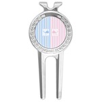 Striped w/ Whales Golf Divot Tool & Ball Marker (Personalized)