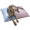 Striped w/ Whales Dog Bed - Large LIFESTYLE
