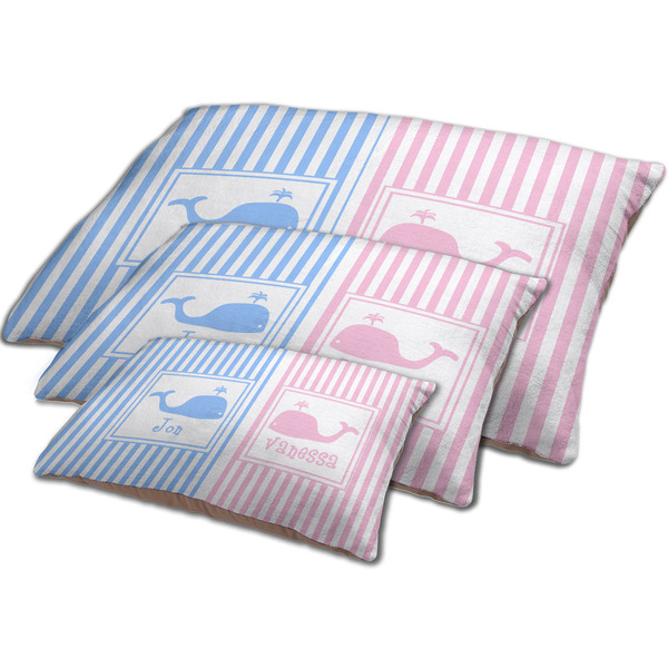Striped w/ Whales Dog Beds - MAIN (sm, med, lrg)