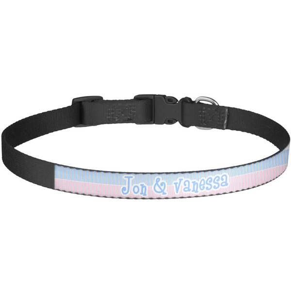 Custom Striped w/ Whales Dog Collar - Large (Personalized)