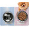 Striped w/ Whales Dog Food Mat - Small LIFESTYLE