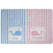 Striped w/ Whales Dog Food Mat - Small without bowls