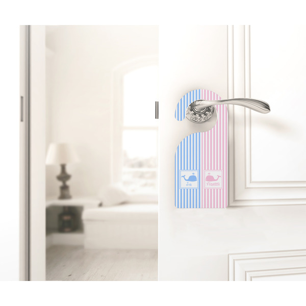 Striped w/ Whales Door Hanger - LIFESTYLE