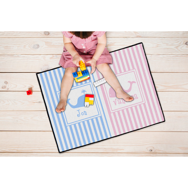 Striped w/ Whales Door Mats - LIFESTYLE kid