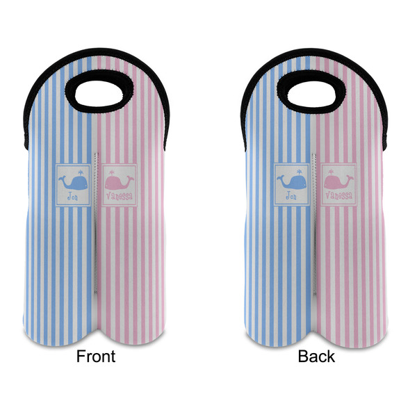 Striped w/ Whales Double Wine Tote - APPROVAL (new)