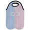 Striped w/ Whales Double Wine Tote - Flat (new)