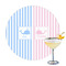 Striped w/ Whales Drink Topper - Large - Single with Drink