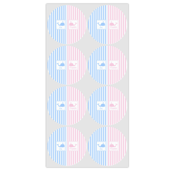 Striped w/ Whales Drink Topper - Medium - Set of 12