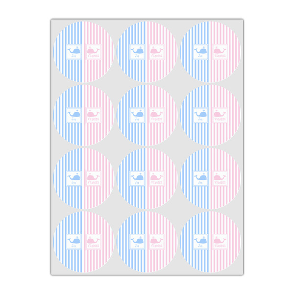 Striped w/ Whales Drink Topper - Small - Set of 12