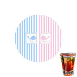 Striped w/ Whales Printed Drink Topper - 1.5" (Personalized)