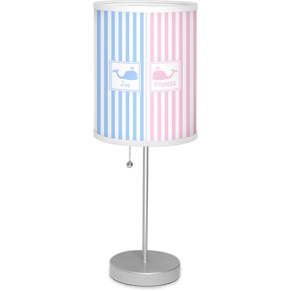 Custom Striped w/ Whales Lamp with Drum Shade (Personalized)