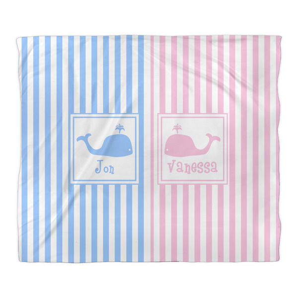 Striped w/ Whales Duvet Cover - King - Front