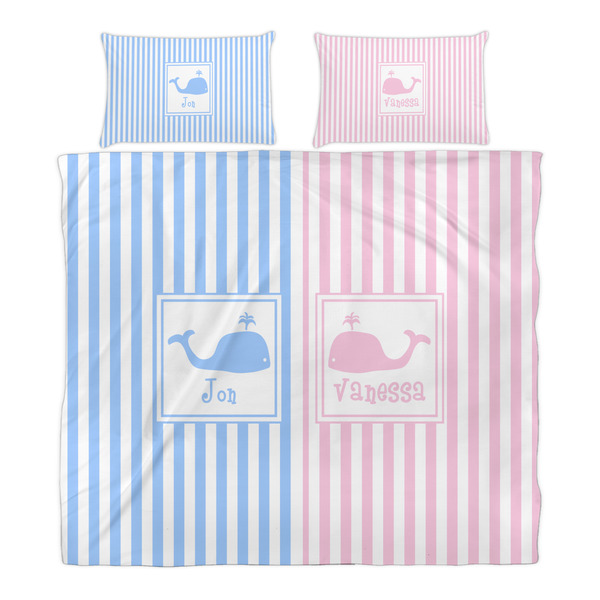 Striped w/ Whales Duvet Cover Set - King - Alt Approval