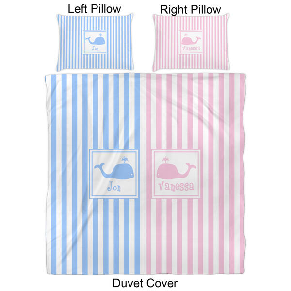 Striped w/ Whales Duvet Cover Set - Queen - Approval