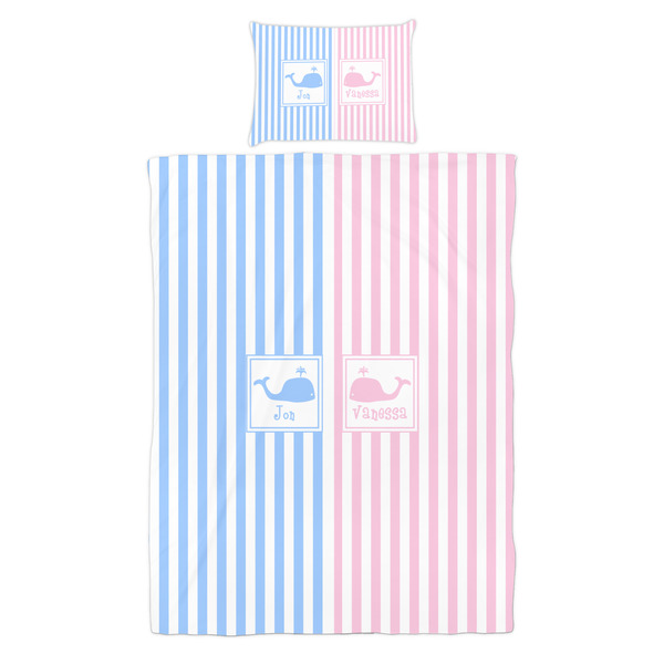Striped w/ Whales Duvet Cover Set - Twin - Alt Approval