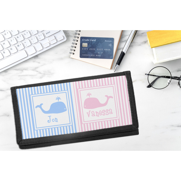 Striped w/ Whales DyeTrans Checkbook Cover - LIFESTYLE