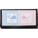 Striped w/ Whales Canvas Checkbook Cover (Personalized)