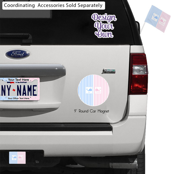 Striped w/ Whales Exterior Car Accessories