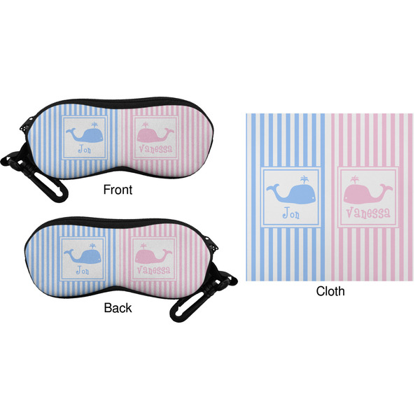 Striped w/ Whales Eyeglass Case & Cloth (Approval)