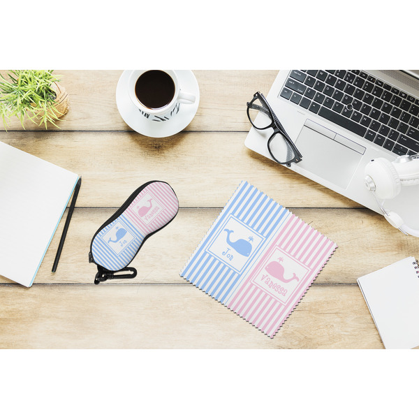 Striped w/ Whales Eyeglass Case and Cloth Set - LIFESTYLE