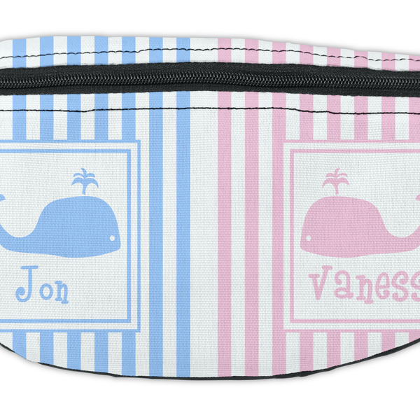 Striped w/ Whales Fanny Pack - Closeup