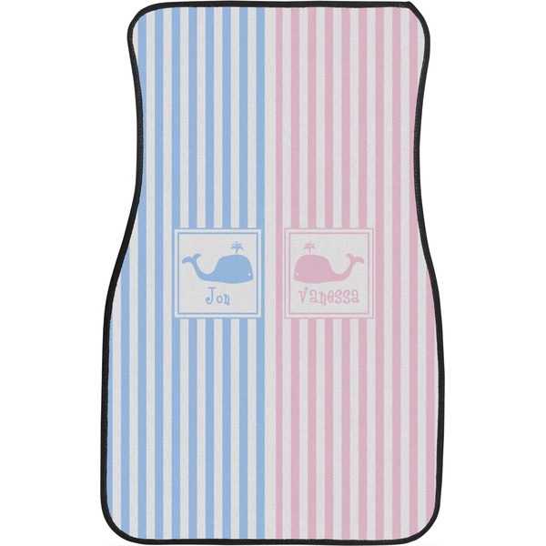 Striped w/ Whales Front Seat Car Mat