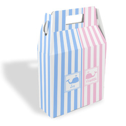 Striped w/ Whales Gable Favor Box (Personalized)