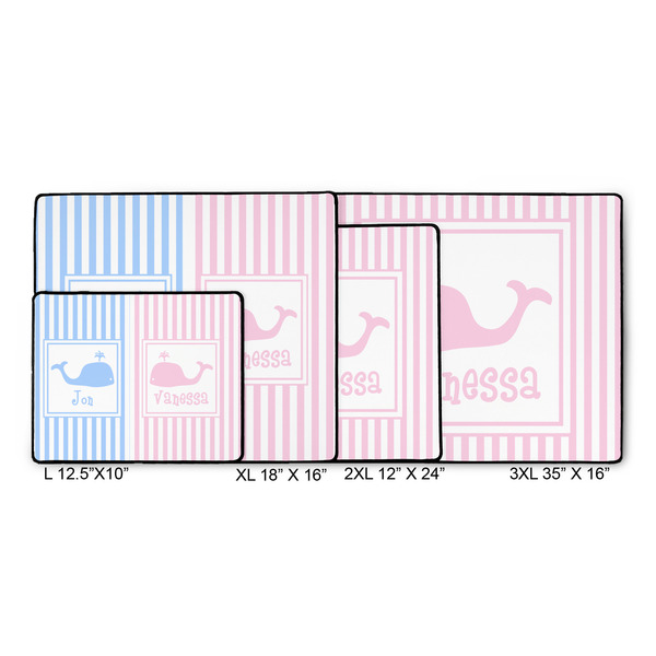 Striped w/ Whales Gaming Mats - SIZE CHART
