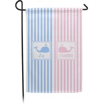 Striped w/ Whales Small Garden Flag - Double Sided w/ Multiple Names
