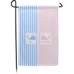 Striped w/ Whales Garden Flag (Personalized)