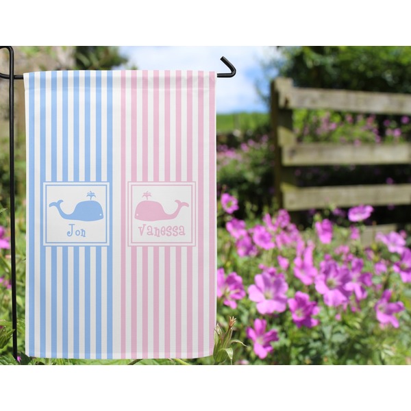 Striped w/ Whales Garden Flag - Outside In Flowers