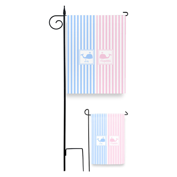 Striped w/ Whales Garden Flag - PARENT/MAIN