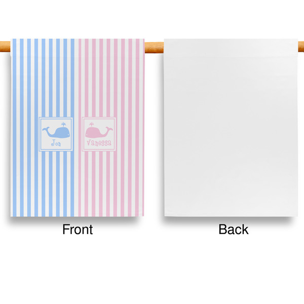 Striped w/ Whales Garden Flags - Large - Single Sided - APPROVAL