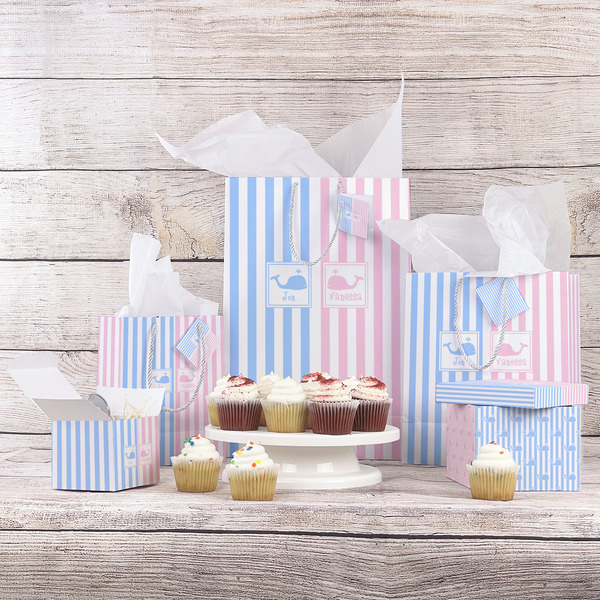 Striped w/ Whales Gift Bags - In Context